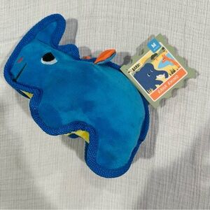 NWT Bark Raha Rhino Blue & Orange Dog Toy